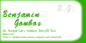 benjamin gombos business card